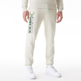 New Era Pánské tepláky Milwaukee Bucks NBA Wordmark Jogger Sweatpants Stone Velikost: XL