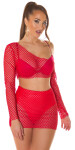 Sexy Koucla 2Piece Set / síťová sukně a top red Einheitsgroesse