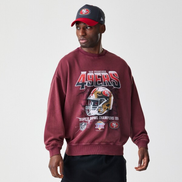 New Era Pánská mikina San Francisco 49ers NFL Washed Oversized Crew Neck Sweater Velikost: XL