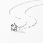 Stříbrný dvojitý náhrdelník Cristy 1 ct MOISSANITE + CERTIFIKÁT, Stříbrná 40 cm + 5 cm (prodloužení) certifikát GRA, hadřík na čištění stříbra, dárková krabička