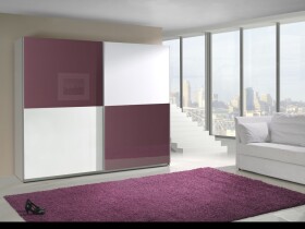 FRONTI Šatní skříň LUX 10 bílý lesk / fialový lesk 6752