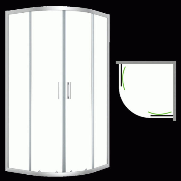 Laveo - Desna - čtvrtkruhový sprchový kout 90x90 cm JKD_096Z