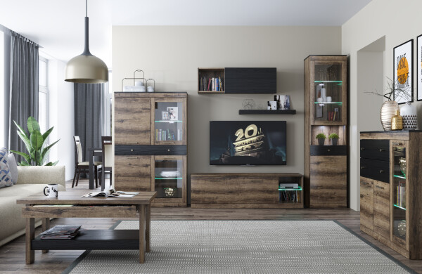 ARTEN (NANO Systems s.r.o.) Komoda JAGGER-2D1W2S (Dub monastery/černá)