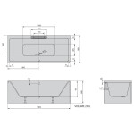 POLYSAN - CASCATA L MONOLITH obdélníková vana 180x80x60cm, kaskáda nerez 73836ML.100