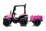 Mamido Dětský elektrický traktor s přívěsem BLT růžový