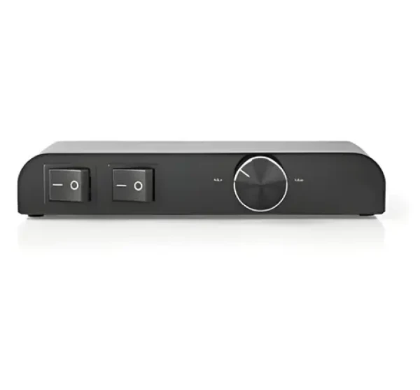 Nedis Ovládací panel reproduktoru černý / Ovládací panel / 2 porty / Banánek / 4-16 Ohm / 60W/kanál (ASWI2652BK)