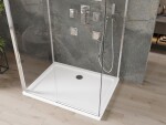 MEXEN/S - OMEGA sprchový kout 3-stěnný 140x100, transparent, chrom + vanička včetně sifonu 825-140-100-01-00-3s-4010