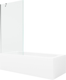 MEXEN/S - Vega obdélníková vana 180 x 80 cm s panelem + vanová zástěna 90 cm, transparent, chrom 550118080X9509000001