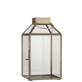 Ib Laursen Skleněná lucerna Norr Brass 25,5 cm, zlatá barva, kov