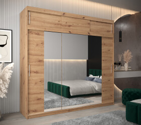Šatní skříň Abi T2 s nástavcem Barva korpusu: Dub artisan, Rozměry: 250 cm, Dveře: Dub artisan