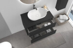 CERANO - Koupelnová skříňka Carole - černá matná + deska pod umyvadlo Navira Slim - 18 mm - 70x49,8x46 CER-8050BD82822