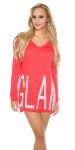 Trendy KouCla oversized v-sweater "GLAM" barva velikost Einheitsgroesse