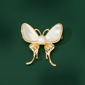 Perleťová brož Jacoba - motýl, Zlatá