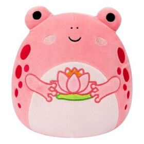 Squishmallows Růžová žába s leknínem - Lonina 20 cm