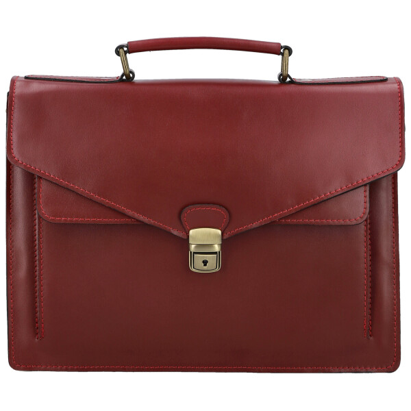 Luxusní kožená aktovka Delami Vera Pelle Belinda, vínová