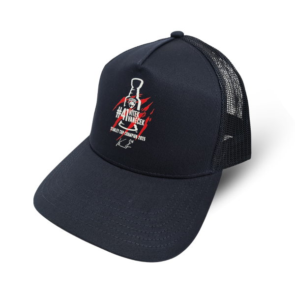 Pánská kšiltovka Vítek Vaněček #41 Stanley Cup Champion 2025 Florida Panthers NHL Navy
