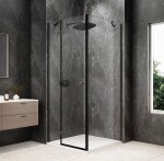 POLYSAN - GLOBE GUN METAL čtvercový sprchový kout 1000x1000, čiré sklo, levé GB1010-3415LGM