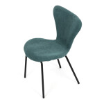 Židle jídelní, modrá látka, nohy černý kov