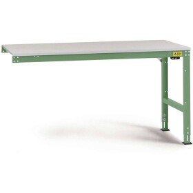 Manuflex LU6113.6011 ESD ESD pracovní stůl Univerzální standardní Přístavný stůl s kaučuk, Šxhxv = 2000 x 800 x 760-870 mm rezedově zelená (RAL 6011)
