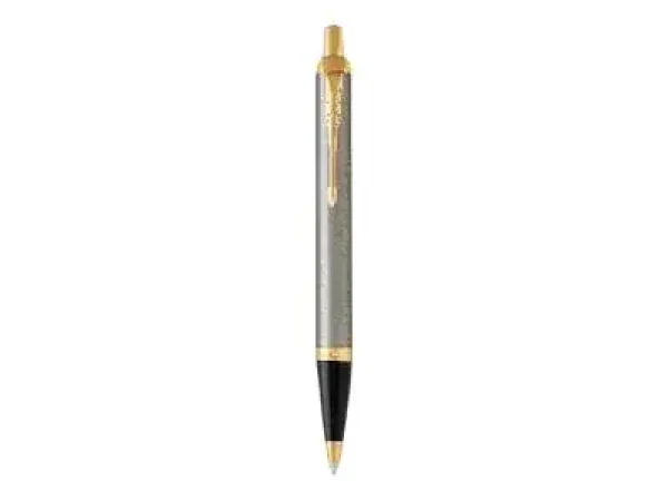 Parker Im Brushed Metal Gold Trim Medium / kuličkové pero / barva náplně: modrá (1975559)