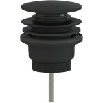 CERANO Umyvadlová výpusť - 5/4“ click-clack - univerzální - plast - černá matná