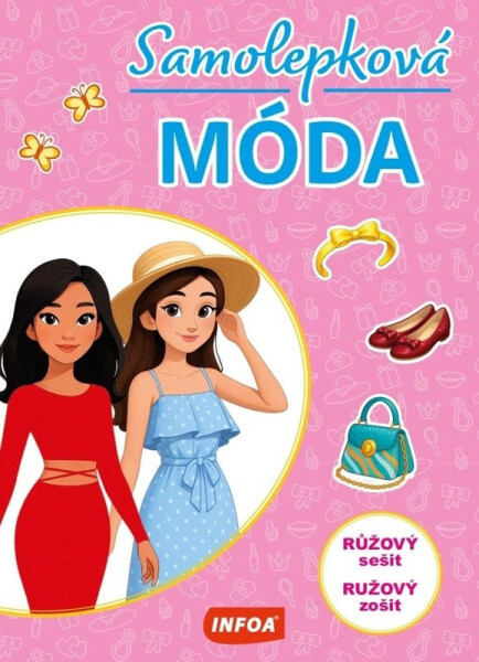 Samolepková móda - růžový sešit / ružový zošit