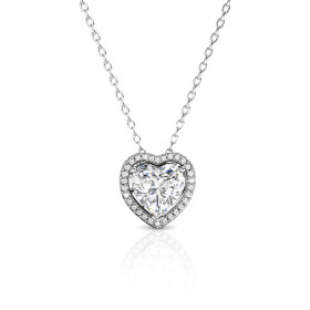 Elenys pozlacený náhrdelník Swarovski Srdce 18K bílé zlato