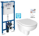 ALCADRAIN předstěnový instalační systém bez tlačítka + WC JIKA LYRA PLUS RIMLESS + SEDÁTKO DURAPLAST SLOWCLOSE H895652 X LY2