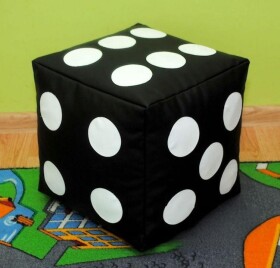 FRONTI Dětský taburet KOSTKA 40 cm - černá + bílá