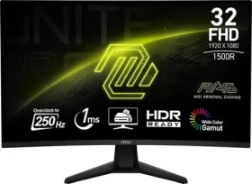 31.5" MSI MAG 32C6X černá / VA / 1920x1080 / 16:9 / 1ms / 3000:1 / 250cd-m2 / DP+ HDMI / VESA (MSI MAG 32C6X)