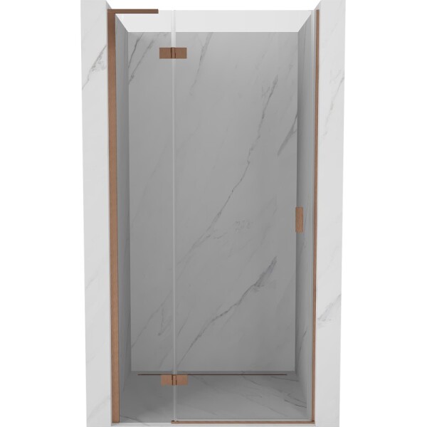 MEXEN/S - Mist-H L sprchové dveře křídlové levé 105, transparent, měď kartáčovaná 8A5L-105-000-65-00-L