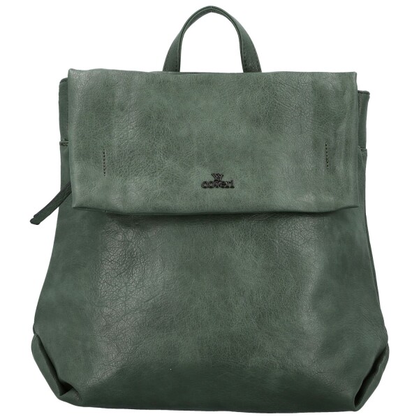 Trendy dámský koženkový kabelko-batoh Coveri Lethea, tmavě zelený