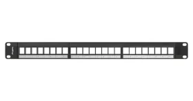 Lanberg PPKS-1024-B černý / Patch panel / Modulární (Keystone) / 24 portů / 1U / 19" (PPKS-1024-B)