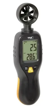 TFA 42.6001.01 / Větroměr / rychlost větru a teplota / Beaufortova stupnice / paměť 999 záznamů