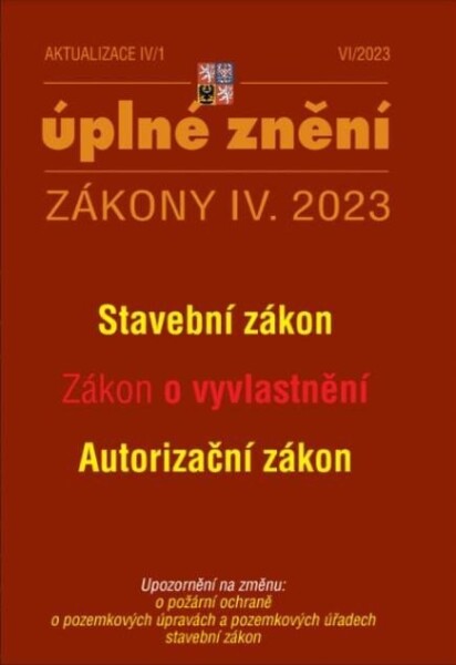 Aktualizace IV/1 2023 Stavební zákon zákon zákon