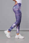 Fialové legíny s motivem TIE DYE (YW88025) odstíny fialové S (36)