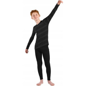 Odlo dětská souprava spodního prádla dlouhá ACTIVE WARM ECO SET velikost 116cm Černá a šedá NEPLATÍ