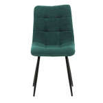 Židle jídelní, zelená látka, černý kov