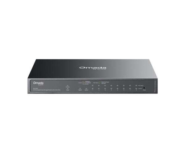 TP-Link OMADA switch ES210GP (9xGbE,1xGbE/SFPcombo,8xPoE+,63W, fanless) EDF_324481