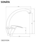 Mereo Dřezová stojánková baterie, Sonáta, s ramínkem nad pákou, výška 245 mm, chrom CB20103N