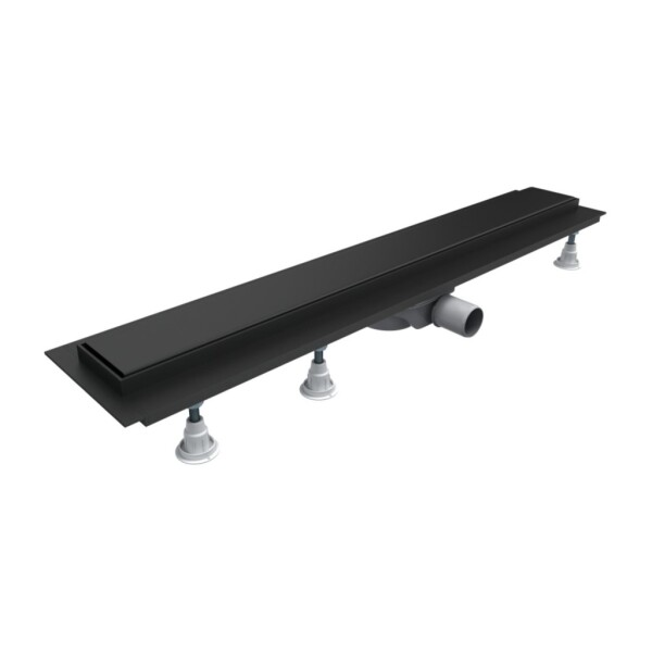 OMNIRES - LOWFIX lineární sprchový odtok s pevnou mřížkou, 90 cm černá /BLH/ LOWFIX90GBL