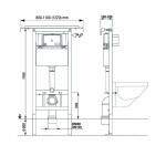 Mereo WC modul pro suchou instalaci, pro sádrokarton (instalace do jádra) MM03N