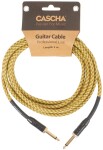 Cascha Professional Line Guitar Cable Straight Tweed Natural 3 m