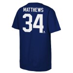 Outerstuff Dětské tričko Auston Matthews #34 Toronto Maple Leafs NHL Flat Captains Name & Number Short Sleeve Cotton Velikost: Dětské XL (170 – 176)