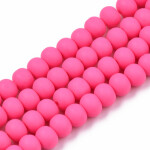 Korálky z polymeru - 7 mm x 5,5 mm - neonově růžové - 10ks