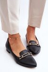 Zazoo 2885 Kožené baletky s ozdobou Černé 37