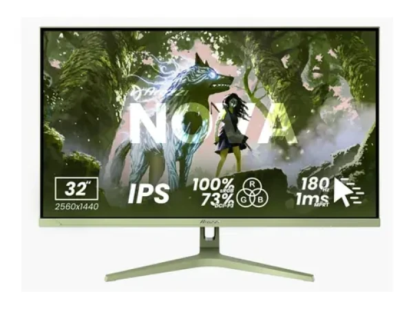 27" Arozzi Nova 27T2K180 zelená / Monitor / IPS / QHD 2560x1440 / 180Hz / 1ms / 2x HDMI + 2x DP (AZ-NO-27T2K180-FST)