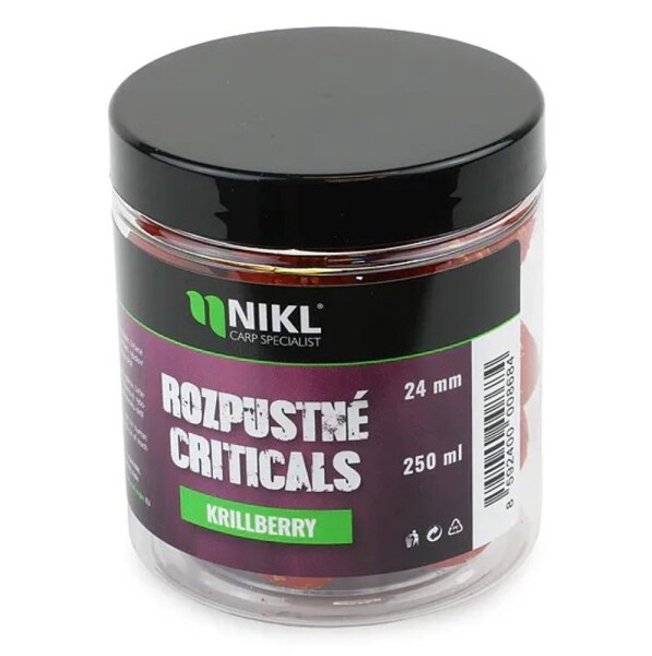 Nikl Rozpustné Criticals boilie Krill Berry 250ml - 18mm,Nikl Rozpustné Criticals boilie Krill Berry 250ml - 18mm