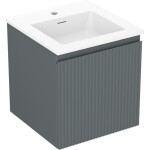 MEXEN/S - Rivel koupelnová skříňka 45 cm s umyvadlem Otis, 1 šuplík, reliéf , grafit mat/bílá mat 91A20-04547-1-BF66-W18M01