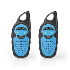 Nedis Walkie-Talkie Set modrá / 2x vysílačka / 2 sluchátka / 3 kanály / Až 3 km / PTT / Až 3 hodiny (WLTK0300BU)